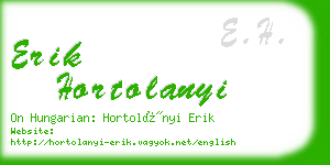 erik hortolanyi business card